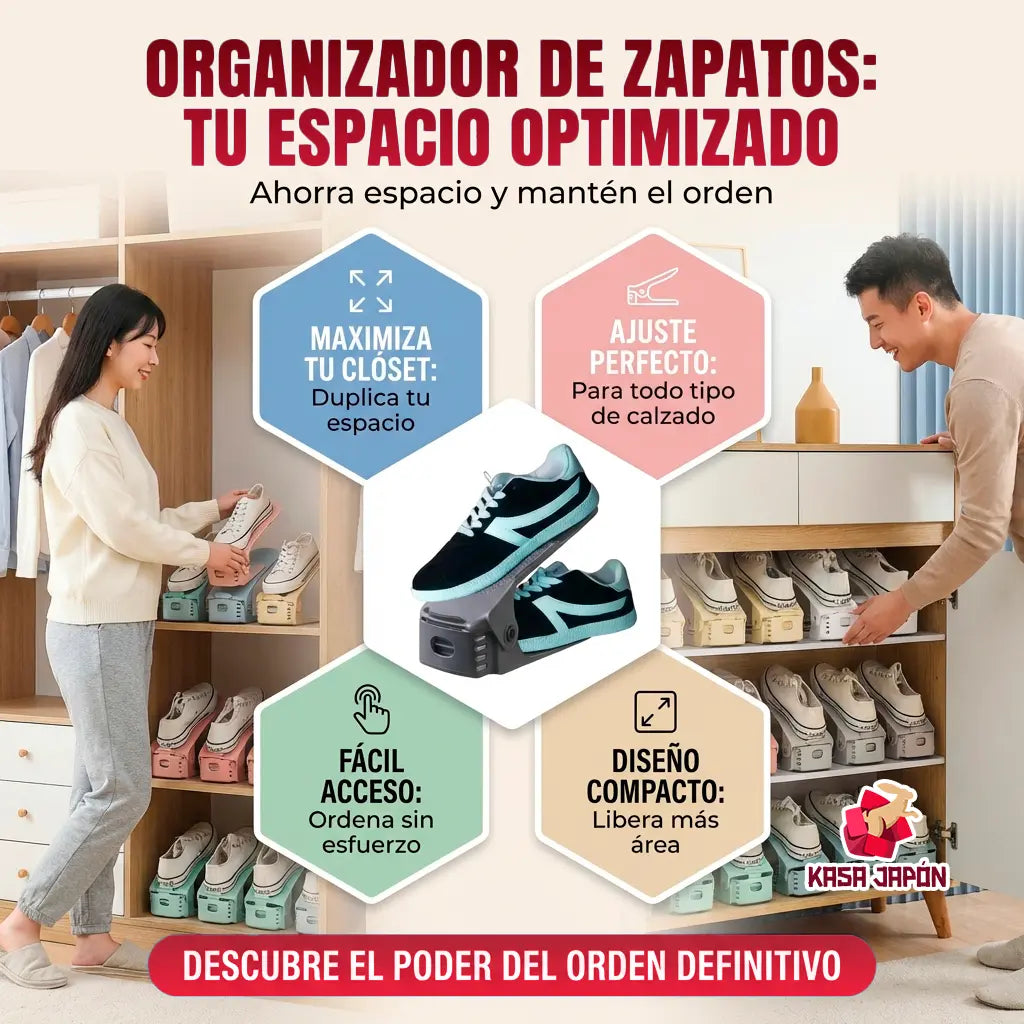 Organizador Con Forma de V Ajustable para Zapatos👟 Orden Inteligente🧺 y Máxima Comodidad✨