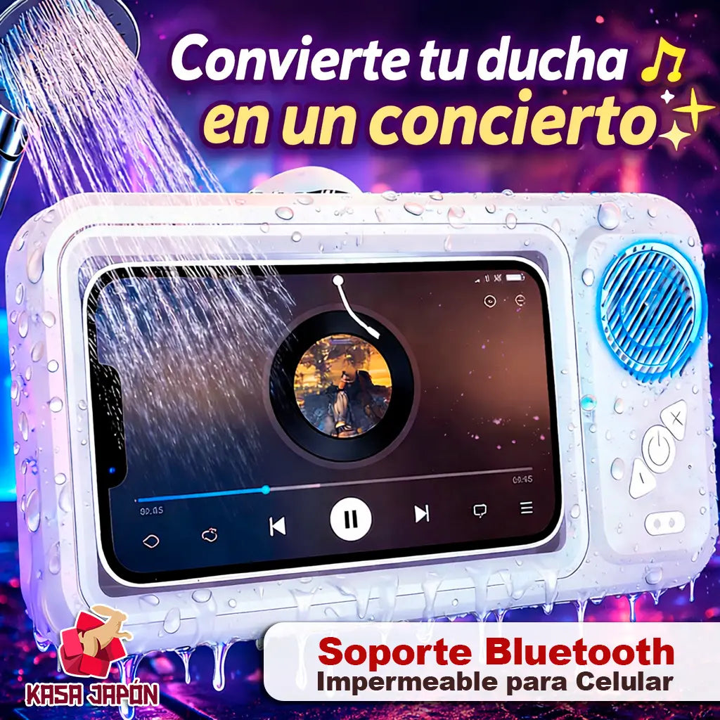 🔒 Soporte Impermeable BLUETOOTH 🚿Tu celular 📱Seguro y Visible