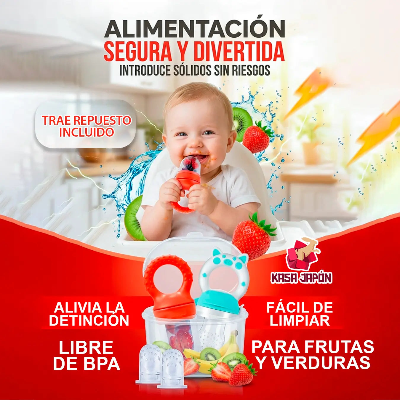 🍼 Chupón Alimentador para Bebé👶 Seguridad💛 y Diversión en Cada Mordida🍌 Imagen principal del producto
