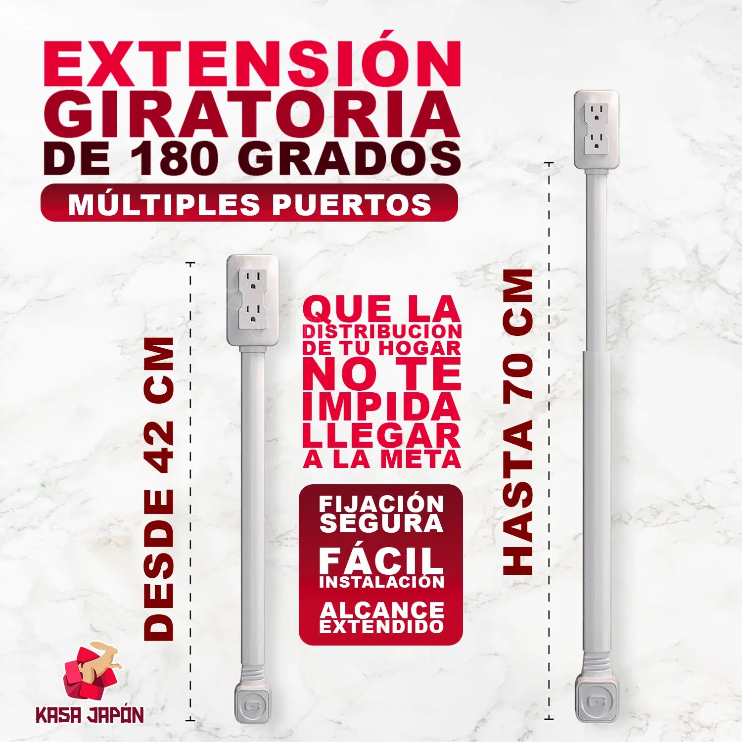 ⚡🔌 Extensión Giratoria 180°⚡ 🧩Ahorra Espacio🔗 Conecta Todo Imagen secundaria del producto