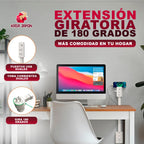 ⚡🔌 Extensión Giratoria 180°⚡ 🧩Ahorra Espacio🔗 Conecta Todo