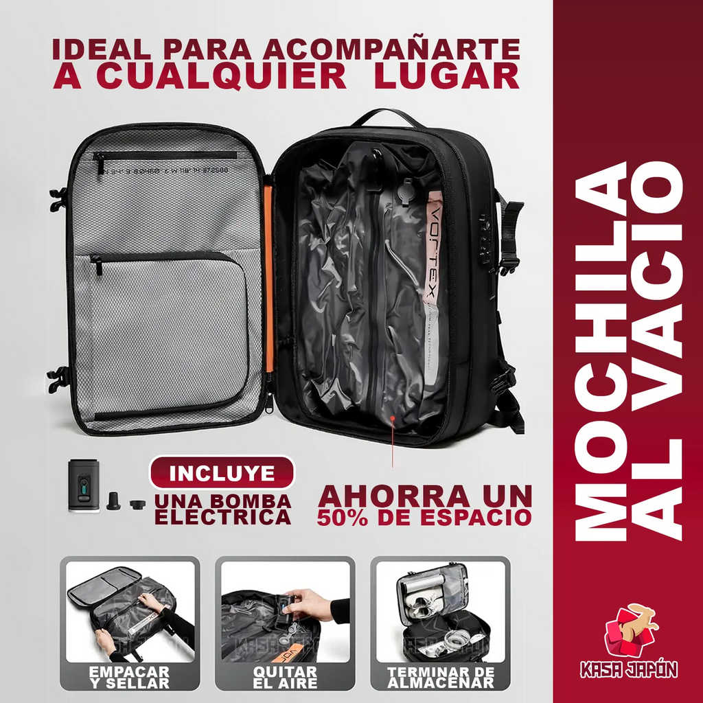 Mochila al Vacío🎒 Más Espacio✨ y Comodidad en Cada Viaje🌍