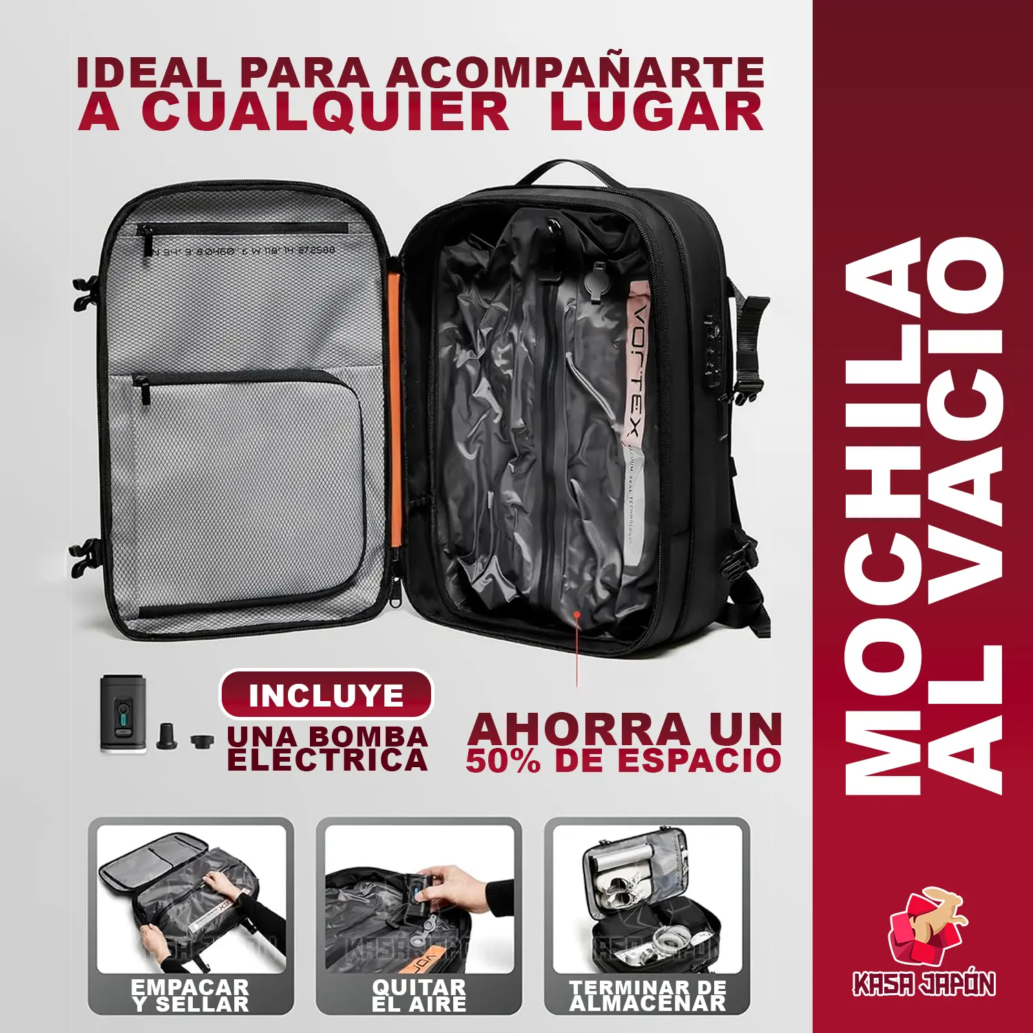 Mochila al Vacío🎒 Más Espacio✨ y Comodidad en Cada Viaje🌍